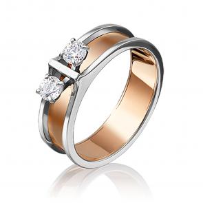 Кольцо из комбинированного золота Platina с фианитом 01-5140-00-501-1111-38 фото
