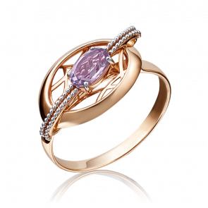 Золотое кольцо Platina с аметистом 01-5141-01-203-1110-57 фото