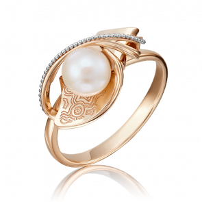 Золотое кольцо Platina с жемчугом 01-5143-00-301-1110-31 фото