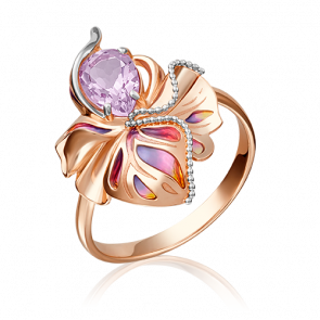 Золотое кольцо Platina с аметистом и эмалью 01-5149-00-203-1110-57 фото