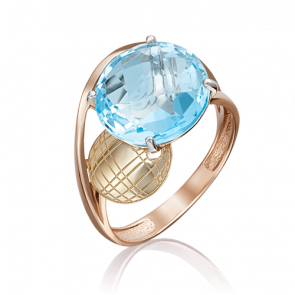 Кольцо из комбинированного золота Platina с топазом 01-5154-00-201-1113-46 фото