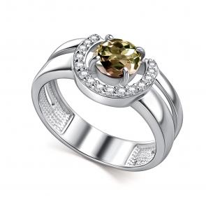 Серебряное кольцо АЛЬКОР с фианитом и султанитом 01-5159/00СТ-00 фото