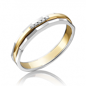 Кольцо из комбинированного золота Platina с бриллиантом 01-5162-00-101-1121-30 фото