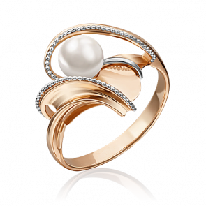 Золотое кольцо Platina с жемчугом 01-5163-00-301-1110-31 фото