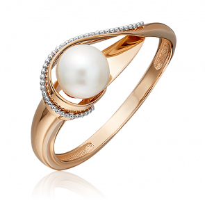 Золотое кольцо Platina с жемчугом 01-5165-00-301-1110-31 фото