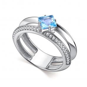Серебряное кольцо АЛЬКОР с топазом и фианитом 01-5169/00ТБ-00 фото