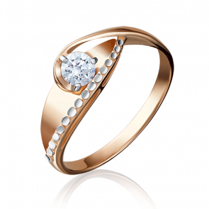 Золотое кольцо Platina с фианитом 01-5170-00-501-1110-67 фото