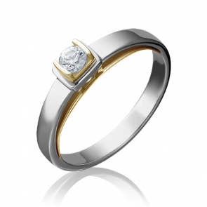 Кольцо из комбинированного золота Platina с бриллиантом 01-5171-00-101-1121-30 фото