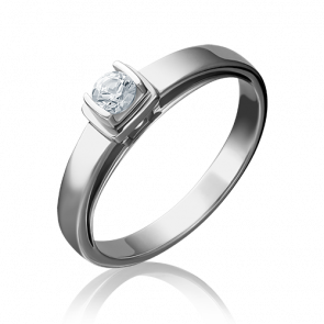 Кольцо из белого золота Platina с фианитом 01-5171-00-501-1120-38 фото