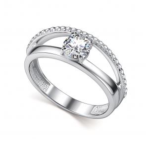 Серебряное кольцо АЛЬКОР с фианитом 01-5175/00КЦ-00 фото