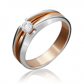 Кольцо из комбинированного золота Platina с фианитом 01-5177-00-501-1111-38 фото