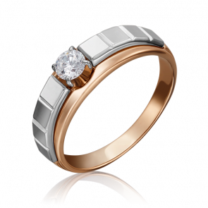 Кольцо из комбинированного золота Platina с бриллиантом 01-5179-00-101-1111-30 фото