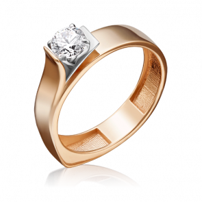 Кольцо из комбинированного золота Platina с фианитом 01-5181-00-501-1111-67 фото