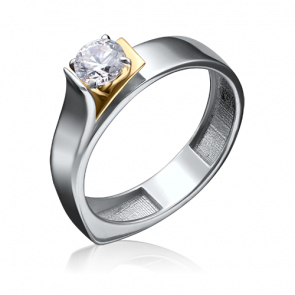 Кольцо из комбинированного золота Platina с фианитом 01-5181-00-501-1121-67 фото