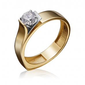 Кольцо из комбинированного золота Platina с фианитом 01-5181-01-501-1121-67 фото