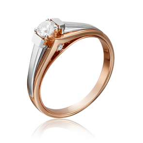 Кольцо из комбинированного золота Platina с фианитом 01-5184-00-501-1111-38 фото