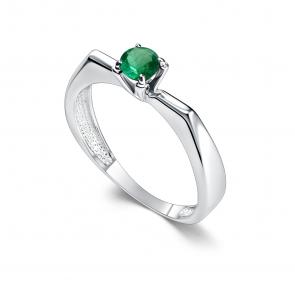 Серебряное кольцо АЛЬКОР с изумрудом 01-5184/000И-00 фото