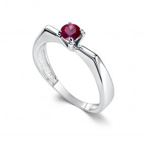 Серебряное кольцо АЛЬКОР с рубином 01-5184/000Р-00 фото