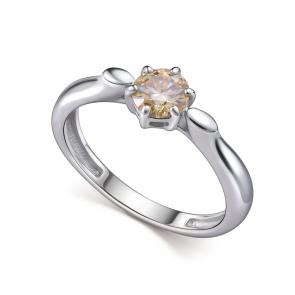 Серебряное кольцо АЛЬКОР с муассанитом 01-5188/001М-00 фото