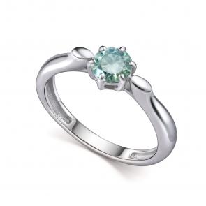 Серебряное кольцо АЛЬКОР с муассанитом 01-5188/002М-00 фото