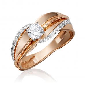 Кольцо из комбинированного золота Platina с фианитом 01-5189-00-501-1111-67 фото