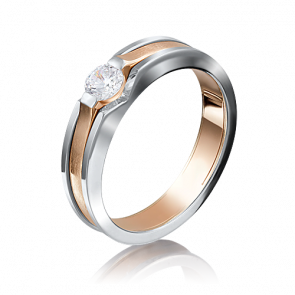 Кольцо из комбинированного золота Platina с фианитом 01-5190-00-401-1111 фото