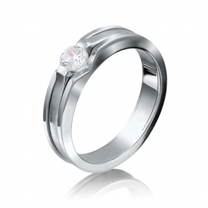 Кольцо из белого золота Platina с фианитом 01-5190-00-501-1120-38 фото