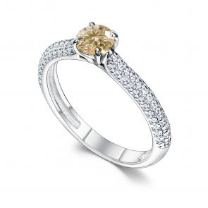 Серебряное кольцо АЛЬКОР с фианитом и муассанитом 01-5191/001М-00 фото