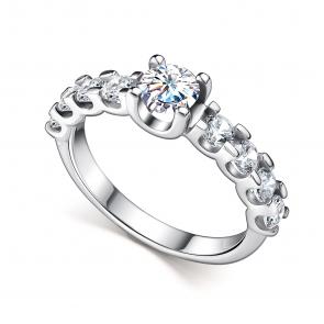 Серебряное кольцо АЛЬКОР с фианитом и муассанитом 01-5193/000М-00 фото