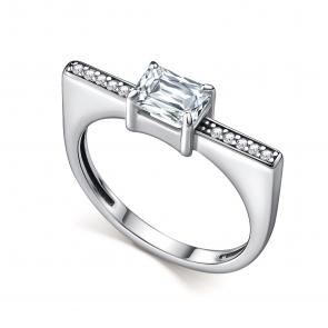 Серебряное кольцо АЛЬКОР с фианитом 01-5200/00КЦ-00 фото