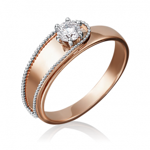 Кольцо из комбинированного золота Platina с бриллиантом 01-5206-00-101-1111-30 фото