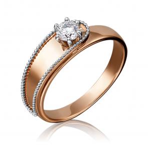 Кольцо из комбинированного золота Platina с фианитом 01-5206-00-501-1111-67 фото