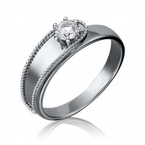 Кольцо из белого золота Platina с фианитом 01-5206-00-501-1120-67 фото