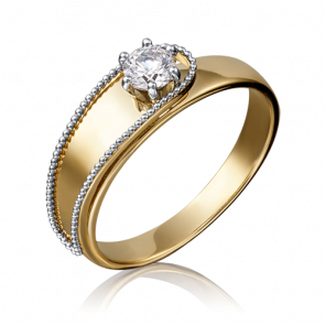 Кольцо из комбинированного золота Platina с фианитом 01-5206-00-501-1121-67 фото