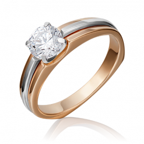 Кольцо из комбинированного золота Platina с фианитом 01-5208-00-501-1111-38 фото