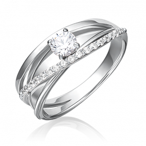Кольцо из белого золота Platina с фианитом 01-5210-00-501-1120-67 фото