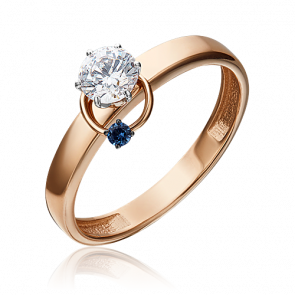 Кольцо из комбинированного золота Platina с фианитом и шпинелью 01-5211-00-504-1111-38 фото