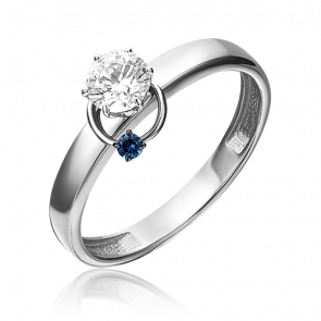 Кольцо из белого золота Platina с фианитом и шпинелью 01-5211-00-504-1120-38 фото