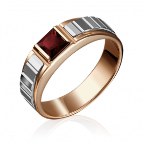 Кольцо из комбинированного золота Platina с гранатом 01-5216-00-204-1111-57 фото