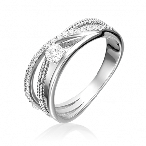 Кольцо из белого золота Platina с бриллиантом 01-5220-00-101-1120-30 фото