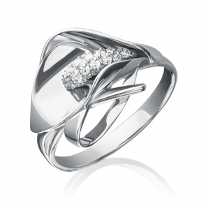 Кольцо из белого золота Platina с фианитом 01-5227-00-401-1120-23 фото