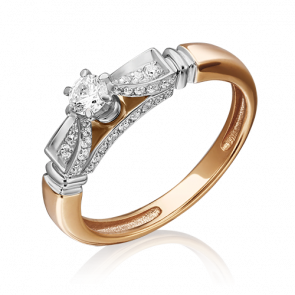 Кольцо из комбинированного золота Platina с бриллиантом 01-5230-00-101-1111-30 фото