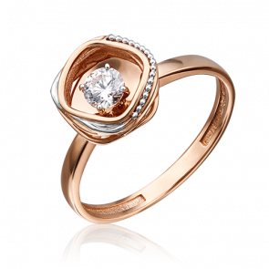 Золотое кольцо Platina с фианитом 01-5232-00-501-1110-38 фото