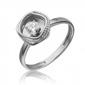 Кольцо из белого золота Platina с фианитом 01-5232-00-501-1120-38 фото