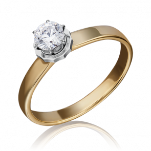 Кольцо из комбинированного золота Platina с фианитом 01-5234-00-501-1121-38 фото