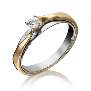 Кольцо из комбинированного золота Platina с бриллиантом 01-5235-00-101-1121-30 фото