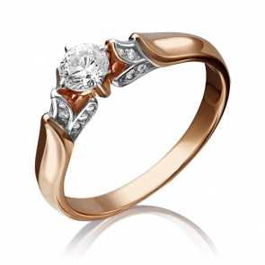 Золотое кольцо Platina с фианитом 01-5240-00-501-1110-38 фото