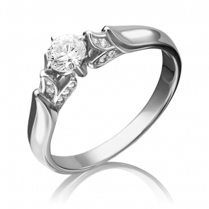 Кольцо из белого золота Platina с фианитом 01-5240-00-501-1120-38 фото