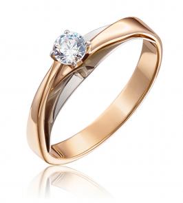 Кольцо из комбинированного золота Platina с фианитом 01-5241-00-401-1111 фото
