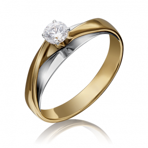 Кольцо из комбинированного золота Platina с фианитом 01-5241-00-501-1121-38 фото